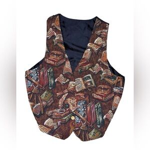Vintage Book Lover Print Vest